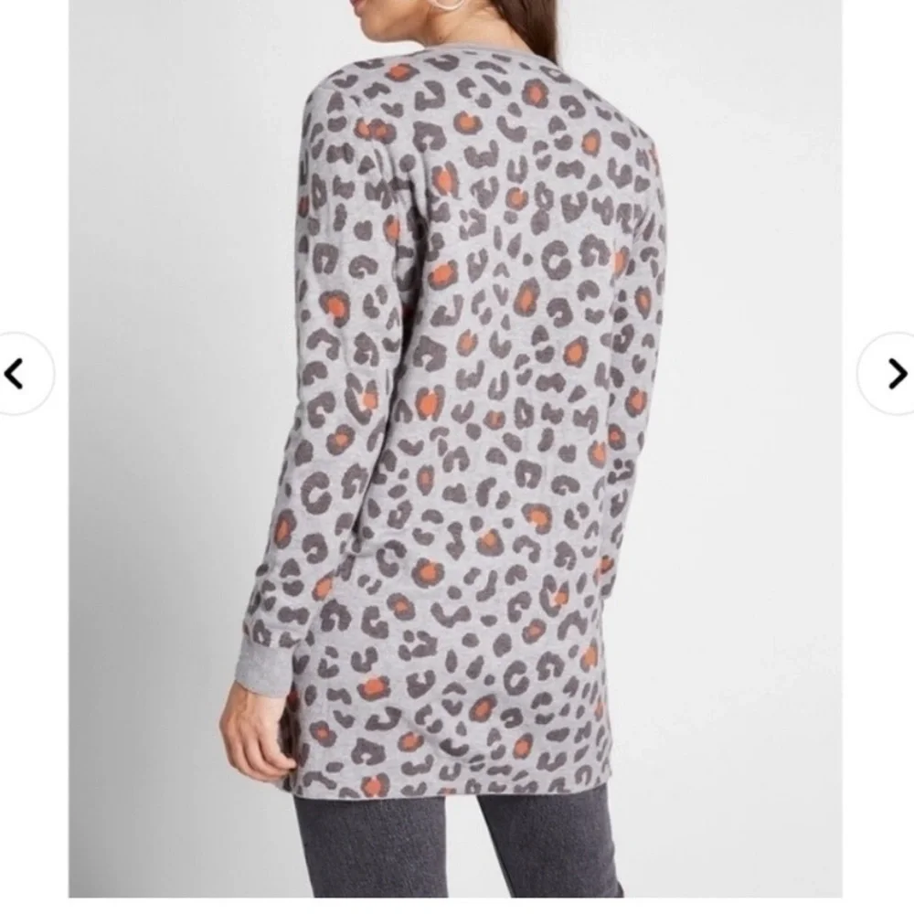 ModCloth Sugarhill Brighton Leopard Print Open Cardigan Sweater Size 6 - Picture 2 of 6